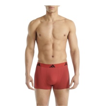 adidas Unterwäsche Boxershorts Trunk Active Micro Stretch Seamless - schwarz/rot - 2 Stück