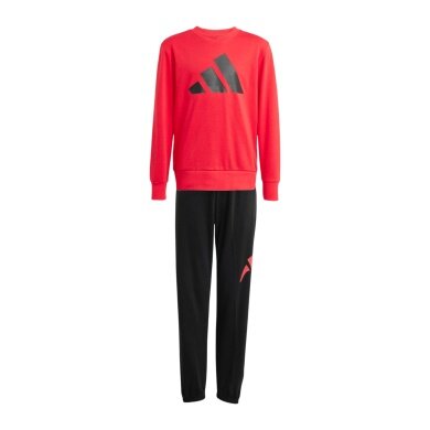 adidas Trainingsanzug Essentials Jogger (Baumwolle-Mischung) rot/schwarz Kinder