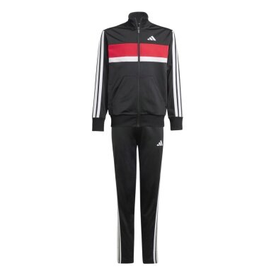 adidas Trainingsanzug Seasonal Essentials Tiberio 3-Streifen schwarz/weiss/rot Kinder