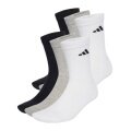 adidas Sportsocken Crew Cushion New Logo (durchgehend gepolstert) mehrfarbig weiss/grau/schwarz - 6 Paar