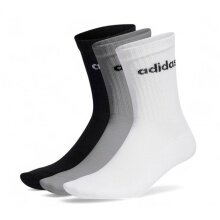 adidas Sportsocken Linear Crew Cushioned (Baumwolle) weiss/grau/schwarz - 3 Paar