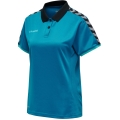 hummel Sport-Polo hmlAUTHENTIC Functional (weicher Jerseystoff) Kurzarm tealblau Damen