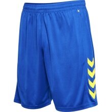 hummel Sporthose hmlCORE XK Poly Shorts (robuster Doppelstrick, ohne Seitentaschen) kurz blau/gelb Herren
