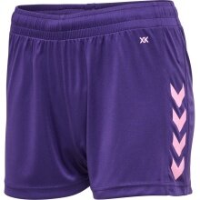 hummel Sporthose hmlCORE XK Poly Shorts (robuster Doppelstrick, ohne Seitentaschen) kurz violett Damen