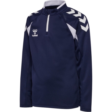 hummel Sport-Langarmshirt hmlCORE 2.0 Half Zip (optimale Bewegungsfreiheit) marineblau/weiss Jungen