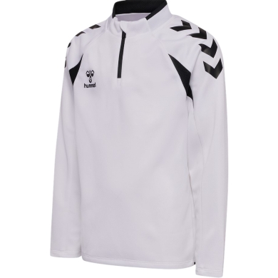 hummel Sport-Langarmshirt hmlCORE 2.0 Half Zip (optimale Bewegungsfreiheit) weiss/schwarz Jungen
