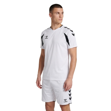 hummel Sport-Shirt hmlCORE 2.0 (rec. Polyester, optimale Bewegungsfreiheit) kurzarm weiss/schwarz Herren