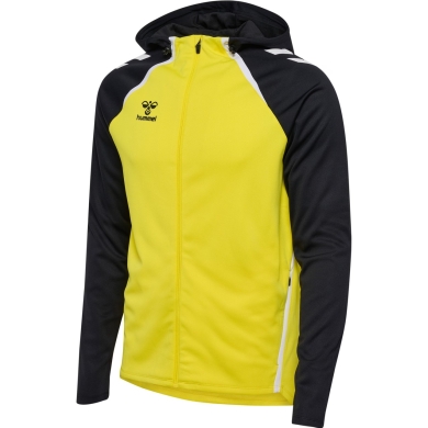 hummel Sport-Trainingsjacke hmlLEAD 2.0 Zip Hoodie (hohe Atmungsaktivität, schnelltrocknend) gelb/schwarz Herren