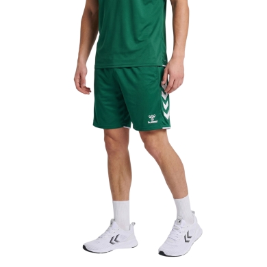 hummel Sporthose hmlCORE 2.0 Shorts (angenehmes Tragegefühl) kurz dunkelgrün/weiss Herren