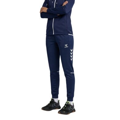hummel Sporthose hmlCORE 2.0 Track Pants (100% rec. Polyester) lang marineblau/weiss Damen