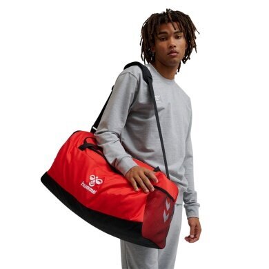 hummel Sporttasche hmlCORE 2.0 Sports Bag mit Bodenfach (Größe L) rot/schwarz