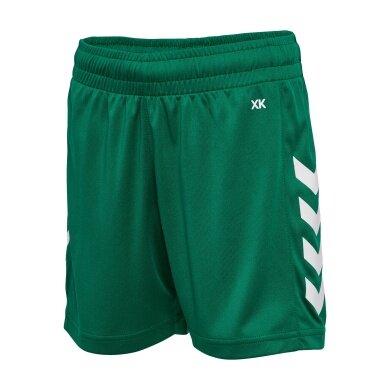 hummel Sporthose hmlCORE XK Poly Shorts (robuster Doppelstrick, ohne Seitentaschen) Kurz dunkelgrün Kinder