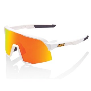 100% Sport Sonnenbrille S3 HiPER Mirror Lens weiss/orange - 1 Brille mit Hardcase