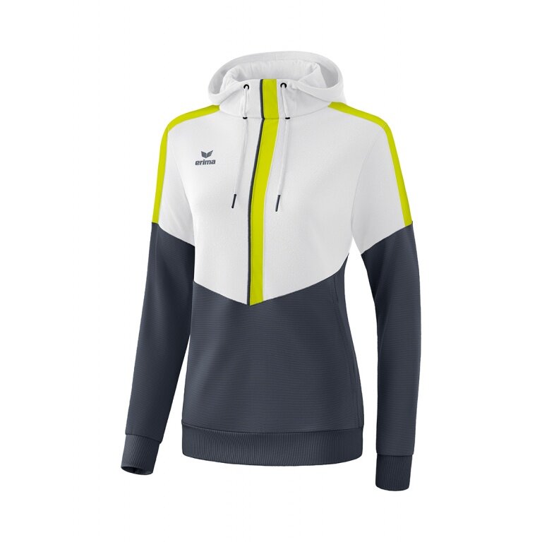 Erima Hoodie Squad weiß/grau/lime Damen