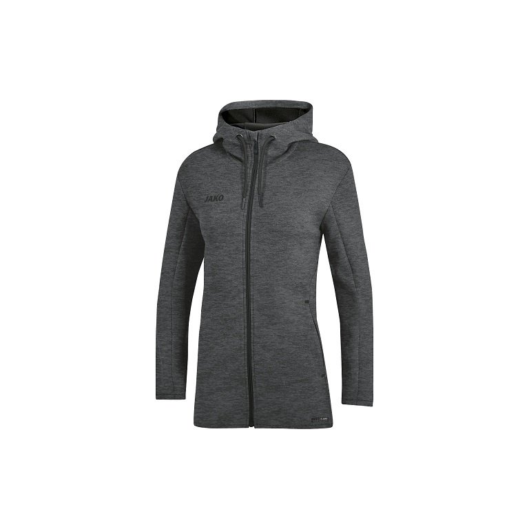 JAKO Kapuzenjacke Premium Basics (Double-Tech-Knit) anthrazitgrau Damen