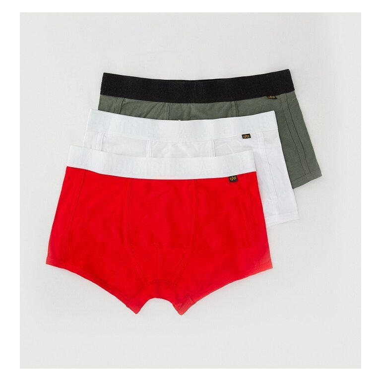 Alpha Industries Boxershorts Al Tape grün/rot/weiss Herren - 3er Pack