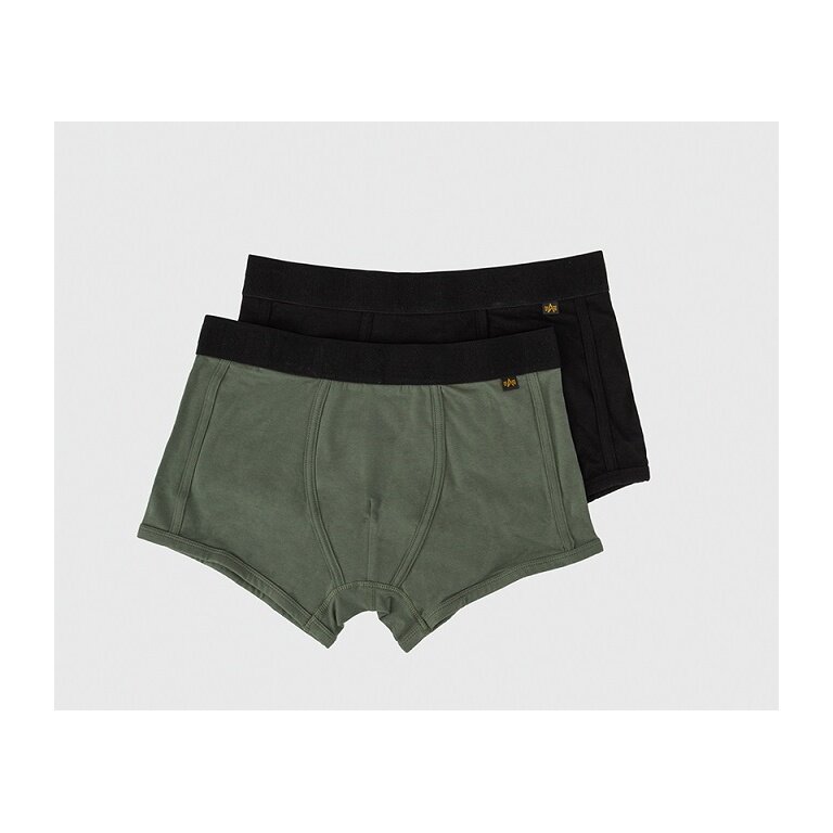 Alpha Industries Boxershorts Al Tape dunkelgrün/schwarz Herren - 2er Pack