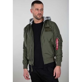 Alpha Industries Fliegerjacke MA-1 TT Custom mit Kapuze olivegrün Herren