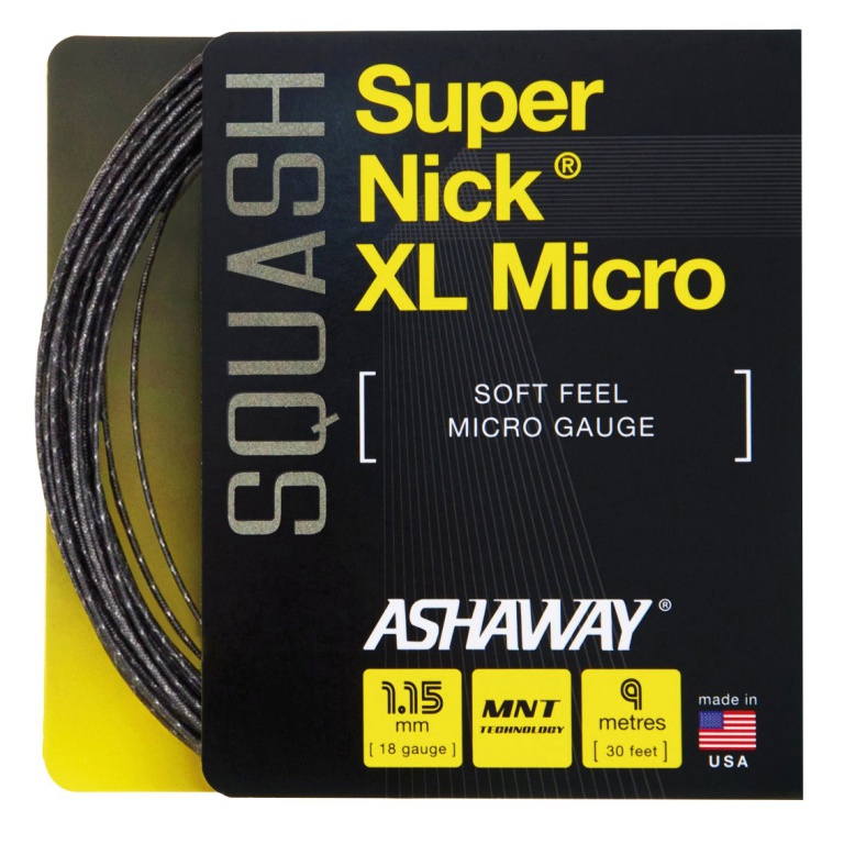 Besaitung mit Ashaway Super Nick XL Micro schwarz