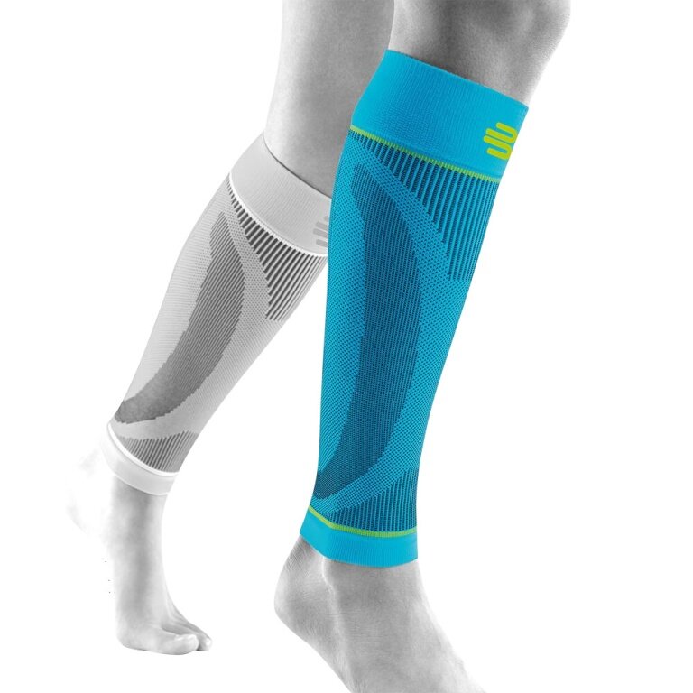 Bauerfeind Sports Waden Kompressionsstulpen Compression Lower Leg Sleeves Extra Long riverablau- 2 Stück
