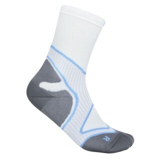 Bauerfeind Sportsocke Run Performance Mid Cut (Kompressionssocke) weiss/blau Herren - 1 Paar