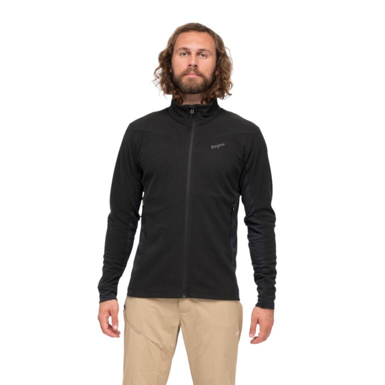 Bergans Fleecejacke Rabot Midlayer (leicht, atmungsaktiv) schwarz Herren