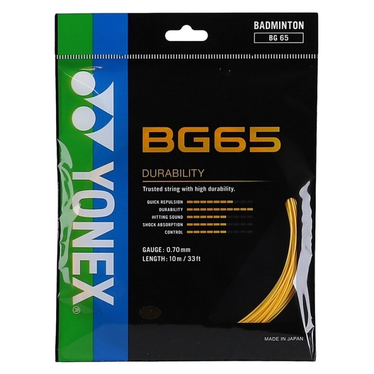 Besaitung mit Badmintonsaite Yonex BG65 orange