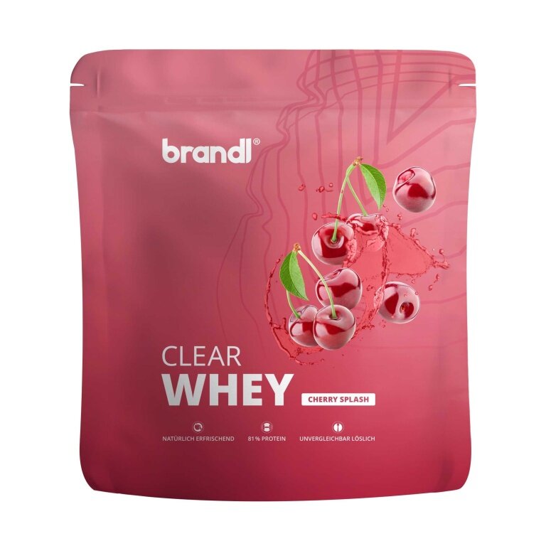 Brandl Protein Pulver Clear Whey Isolate (erfrischender Protein-Drink) Kirsche 800g Beutel