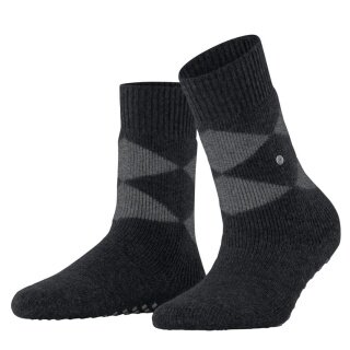 Burlington Tagessocke Cosy Argyle (Wollmischung) schwarz/grau Damen - 1 Paar
