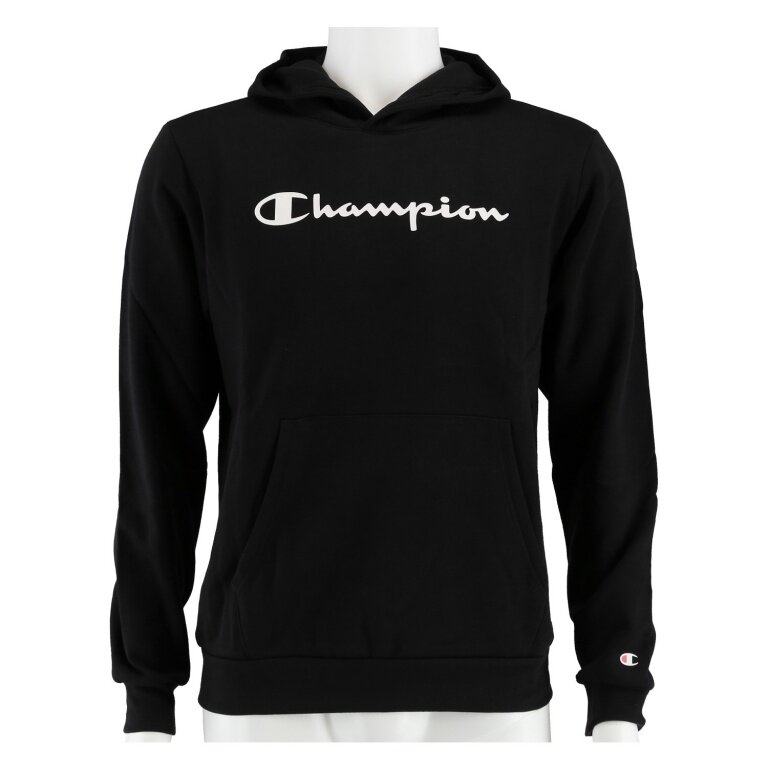 Champion Kapuzenpullover Hoodie Big Logo Print (gefüttert) schwarz Kinder