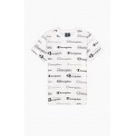 Champion Freizeit Tshirt (Baumwolle) Allover Script-Print weiss Kinder