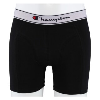 Champion Boxershort (Baumwolle) Unterwäsche mit weissem Bund schwarz Herren - 2er Pack