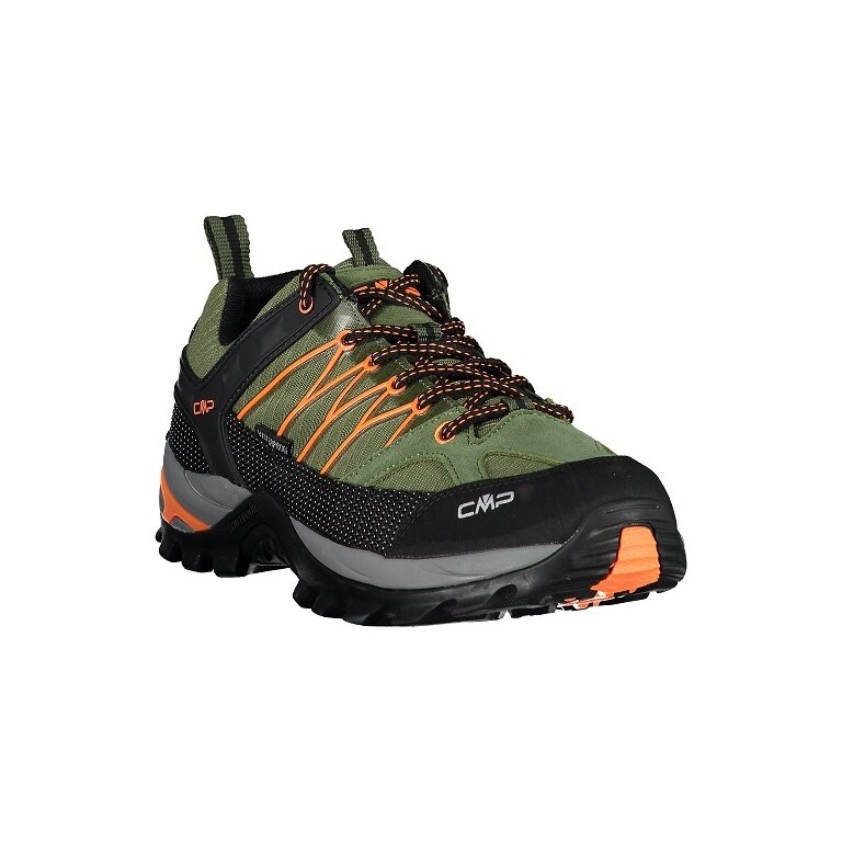 CMP Wanderschuhe Rigel Low WP (Trekking, wasserdicht) grün/orange Herren