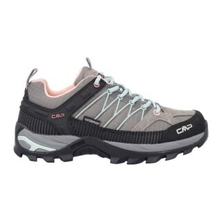 CMP Wanderschuhe Rigel Low WP (Trekking, wasserdicht) desertgrau/hellblau Damen