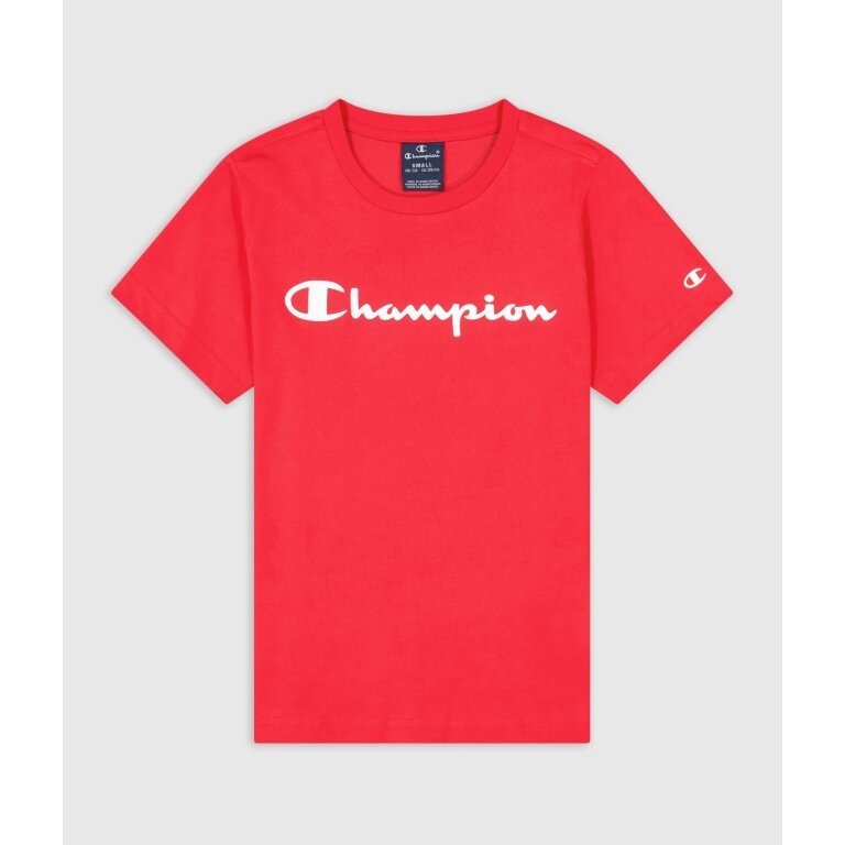 Champion Freizeit-Tshirt (Baumwolle) Crew mit Logo-Schriftzug rot Jungen