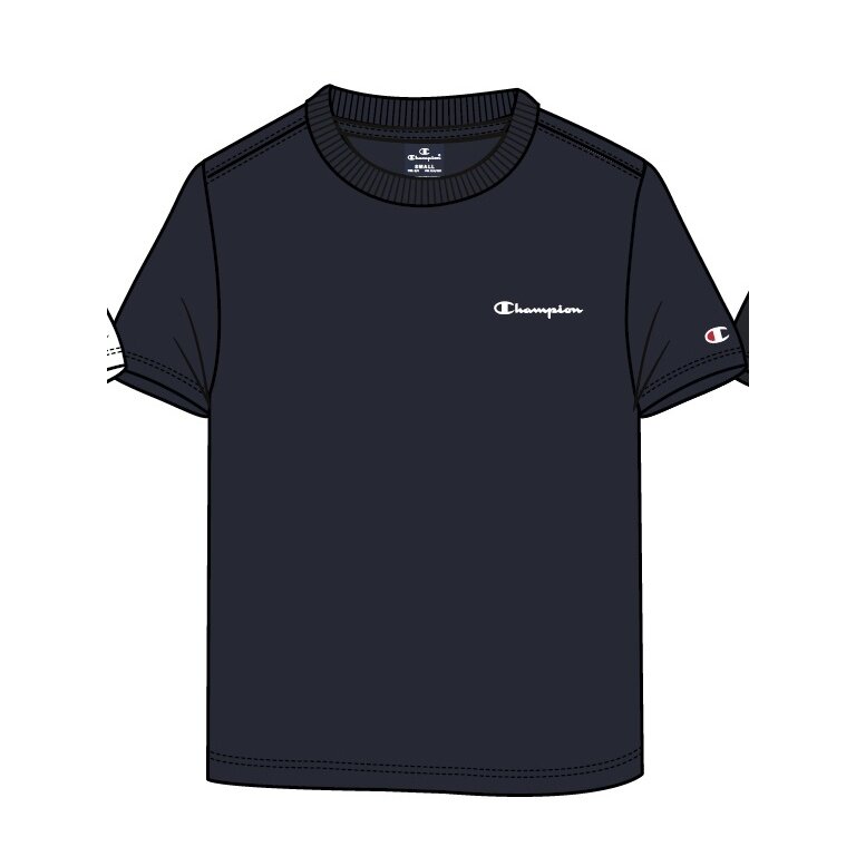 Champion Freizeit-Tshirt (Baumwolle) Crew mit Kleinen-Logo-Schriftzug navyblau Jungen