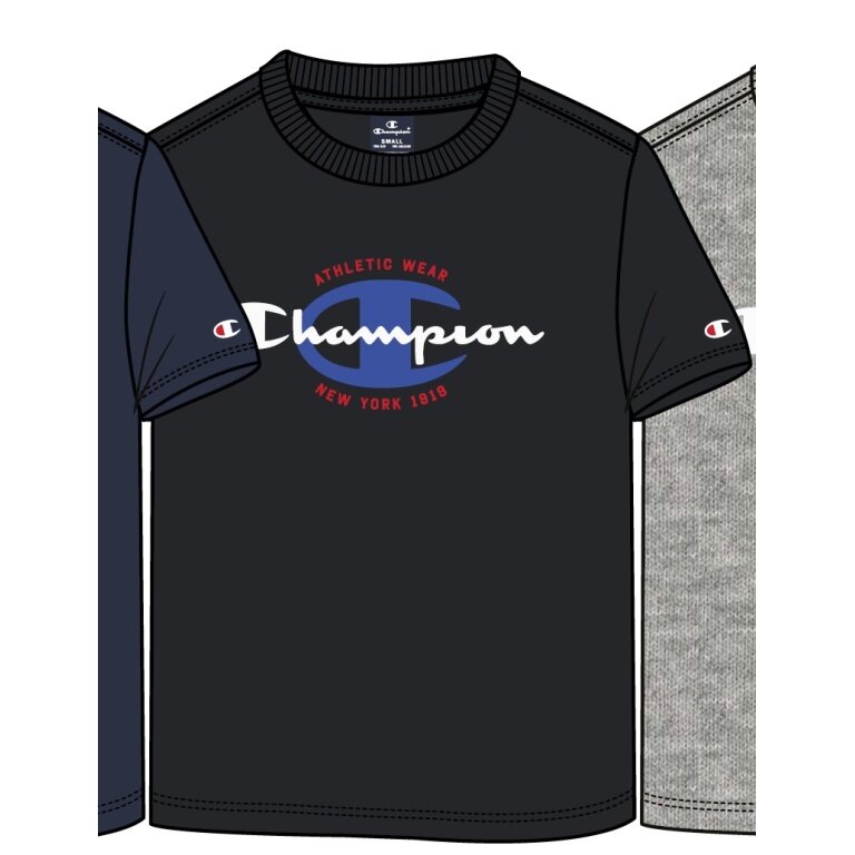 Champion Freizeit-Tshirt (Baumwolle) Crew Graphic Print schwarz Kinder