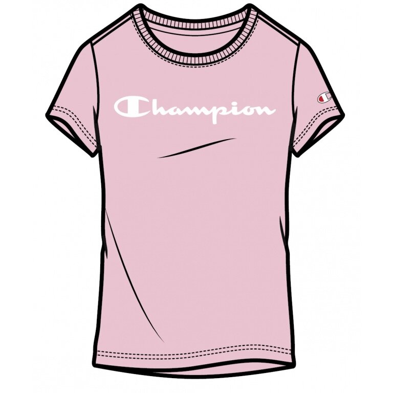 Champion Freizeit-Tshirt (Baumwolle) Classic Big Logo Schriftzug pink Mädchen