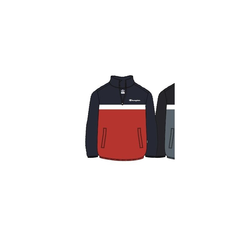 Champion Kapuzenpullover Half Zip (Baumwolle) navyblau/rot Kinder