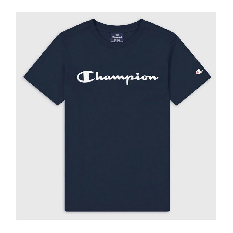 Champion Freizeit-Tshirt (Baumwolle) Crew mit Logo-Schriftzug navyblau Jungen