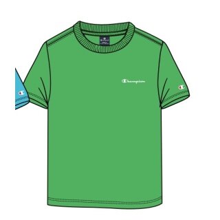 Champion Freizeit-Tshirt (Baumwolle) Crew mit Kleinen-Logo-Schriftzug grün Jungen