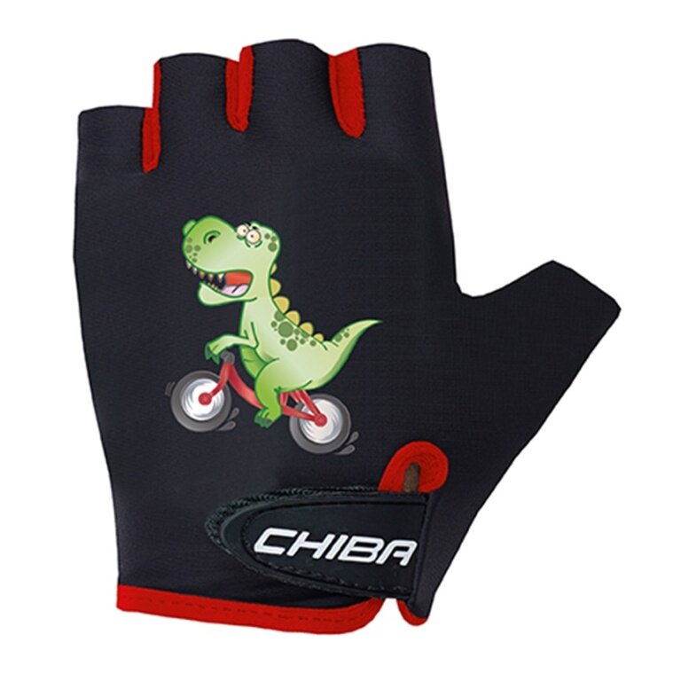 Chiba Fahrrad Handschuhe Cool Dinosaurier schwarz Kinder - 1 Paar