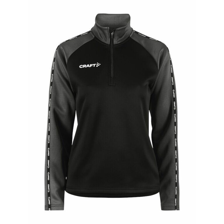 Craft Sport-Langarmshirt Squad 2.0 Halfzip (ergonomisches Design, hohe Elastizität) schwarz/grau Damen
