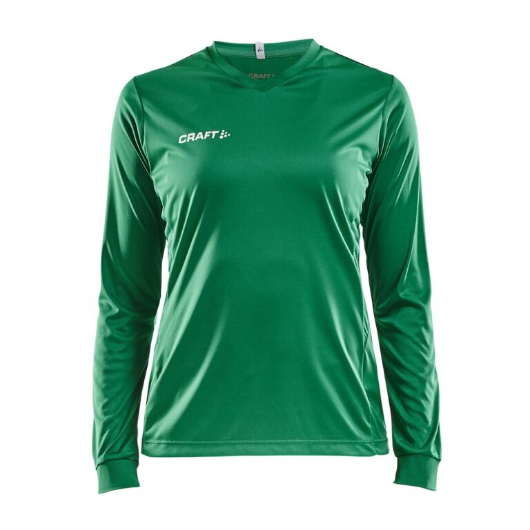 Craft Sport-Langarmshirt (Trikot) Squad Solid - hohe Elastizität, ergonomisches Design - grün Damen