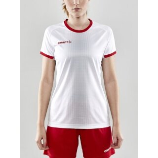 Craft Sport-Shirt (Trikot) Progress 2.0 Graphic Jersey - leicht, funktionell und Stretchmaterial - weiss/rot Damen