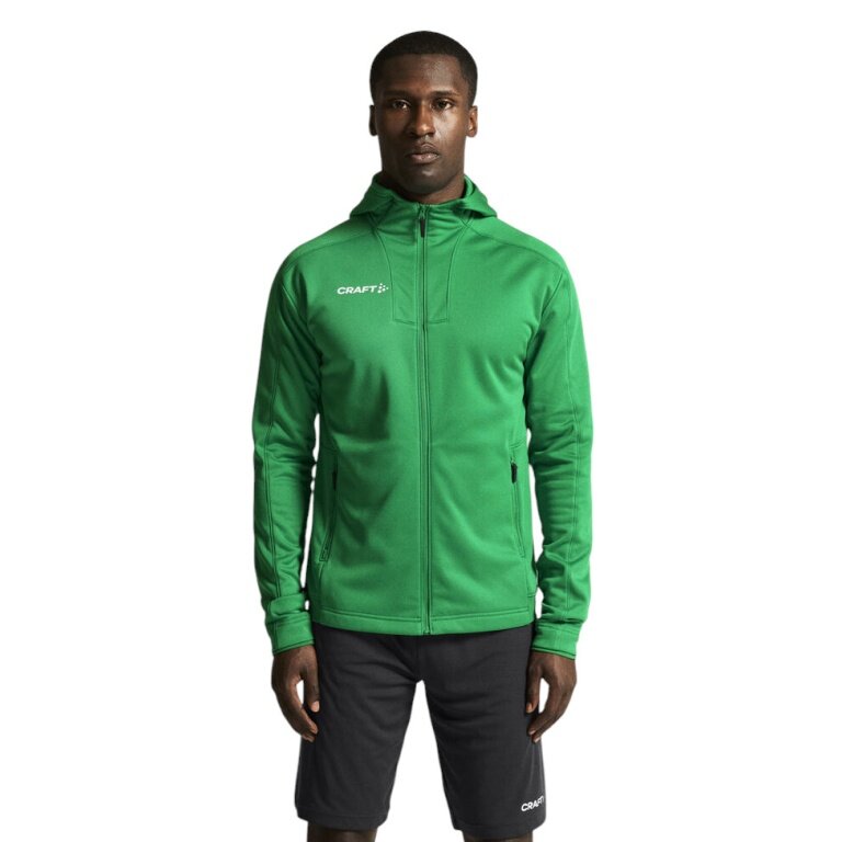 Craft Trainingsjacke Evolve 2.0 Brushed Hood (strapazierfähig, Feuchtigkeitstransport) grün Herren