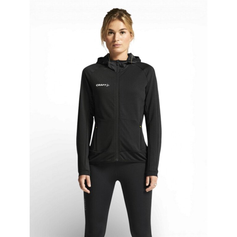 Craft Trainingsjacke Extend Full Zip (mit Reißverschlusstaschen, elastisches Material) schwarz Damen
