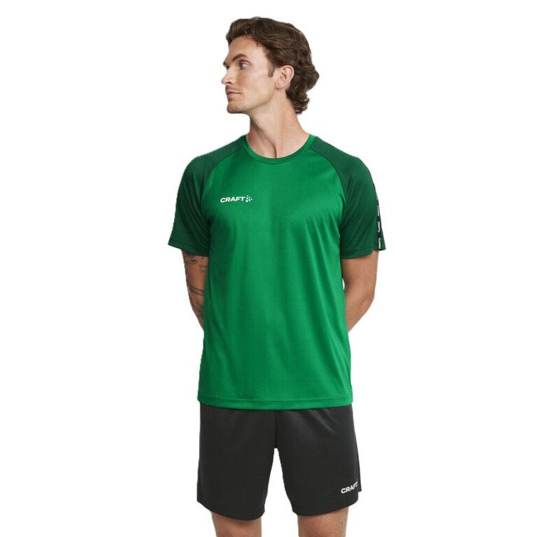 Craft Sport-Tshirt Squad 2.0 Contrast Jersey (hohe Elastizität, bequeme Passform) grün Herren