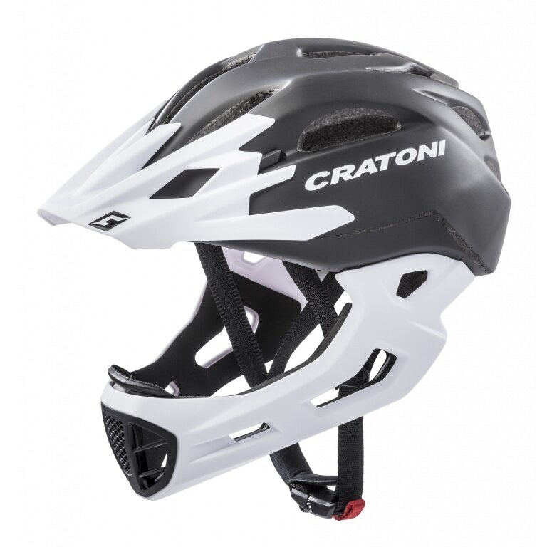 Cratoni Fahrradhelm C-Maniac (Full Protection) schwarz/weiss matt