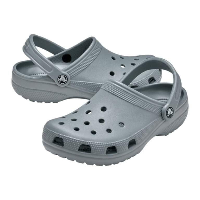 Crocs Sandale Classic Clog Concrete grau/blau